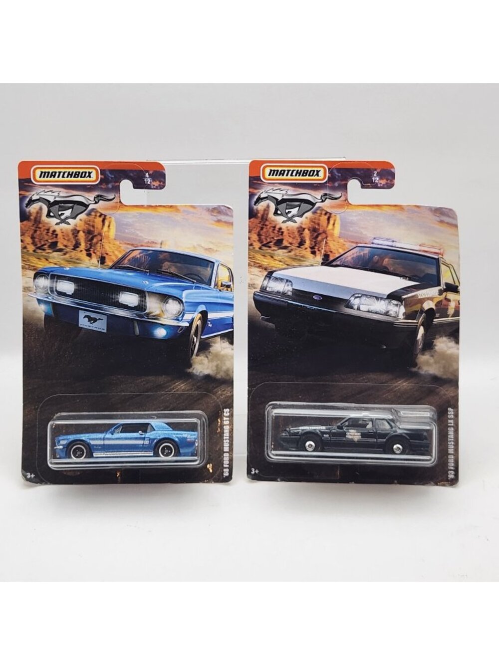 Matchbox 2019 Ford Mustang Series 93 LX SSP 68 GT GS Die Cast 2 Car Bundle / Lot